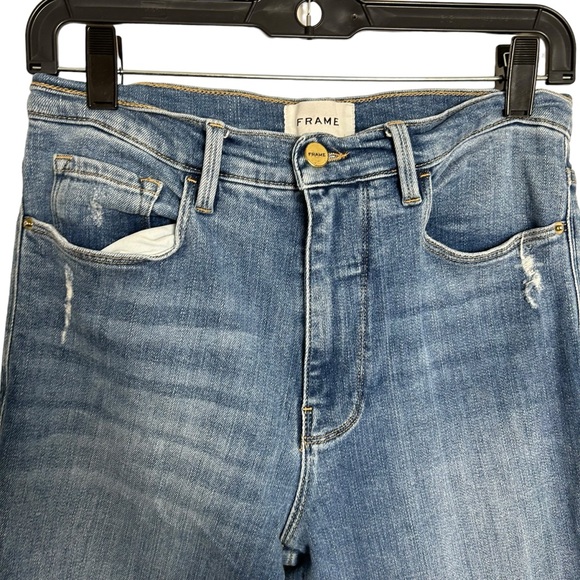 Frame Fenim Women’s Le Sylvie Slender Distressed Straight Jean size 28 Ankle - Picture 2 of 6